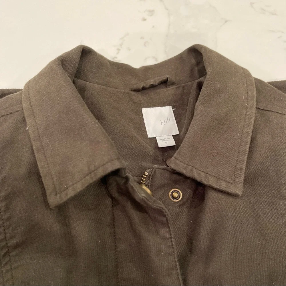LIKE NEW! J.Jill army green lined utility jacket - Picture 8 of 14